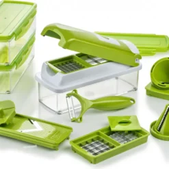 Genius Nicer Dicer Smart Julietti | 16 Teile | Gemüseschneider | Spiralschneider | Julienneschneider | Schneiden/Würfeln